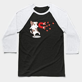 Cat love magnet Baseball T-Shirt